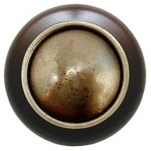 Notting Hill Cabinet Hardware Plain Dome-Dark Walnut Antique Brass 1-1-2" diameter - cabinetknobsonline