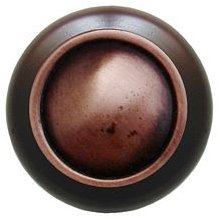 Notting Hill Cabinet Knob Plain Dome-Dark Walnut Antique Copper 1-1-2" diameter - cabinetknobsonline