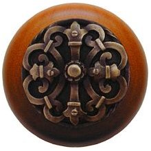 Notting Hill Cabinet Knob Chateau-Cherry Antique Brass  1-1-2" diameter - cabinetknobsonline