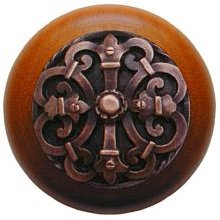 Notting Hill Cabinet Knob Chateau-Cherry Antique Copper  1-1-2" diameter - cabinetknobsonline