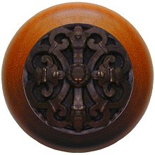 Notting Hill Cabinet Knob Chateau-Cherry Dark Brass  1-1-2" diameter - cabinetknobsonline