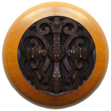 Notting Hill Cabinet Knob Chateau-Maple Dark Brass  1-1-2" diameter - cabinetknobsonline