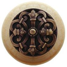 Notting Hill Cabinet Knob Chateau-Natural Antique Brass  1-1-2" diameter - cabinetknobsonline