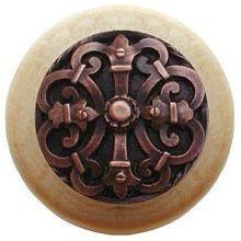 Notting Hill Cabinet Knob Chateau-Natural Antique Copper 1-1-2" diameter - cabinetknobsonline