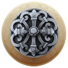 Notting Hill Cabinet Knob Chateau-Natural Antique Pewter  1-1-2" diameter - cabinetknobsonline