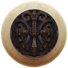 Notting Hill Cabinet Knob Chateau-Natural Dark Brass 1-1-2" diameter - cabinetknobsonline