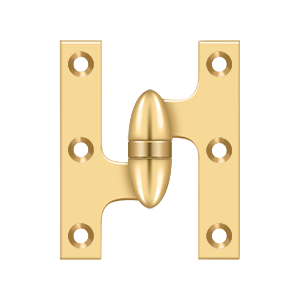 Deltana Architectural Hardware Specialty Solid Brass Hinges & Finials 3" x 2 1-2" Hinge each - cabinetknobsonline