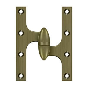 Deltana Architectural Hardware Specialty Solid Brass Hinges & Finials 6" x 4 1-2" Hinge each - cabinetknobsonline