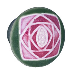 Acorn Manufacturing Cabinet Knob Small Round Green Square Mauve Rose - cabinetknobsonline