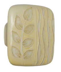 Acorn Manufacturing Large square Yellow w-Gold Sea Grass Cabinet Knob - cabinetknobsonline