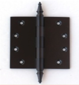 Deco & Deco Decorative Steeple Tip Door Hinges 3-1-2" X 3-1-2"  Extruded Solid Brass Hinges Brushed Nickel - cabinetknobsonline