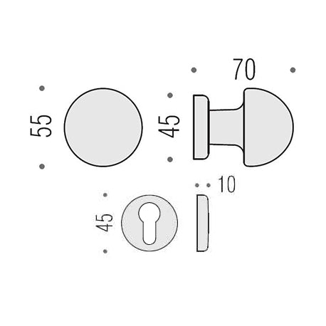 Colombo Design Door Knob Robot Collection CD45R (SINGLE DUMMY) - cabinetknobsonline