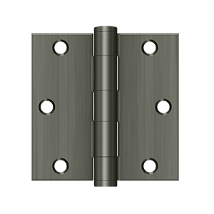 Deltana Architectural Hardware Steel & Stainless Steel Hinges 3 1-2"x 3 1-2" Square Hinge, HD pair - cabinetknobsonline