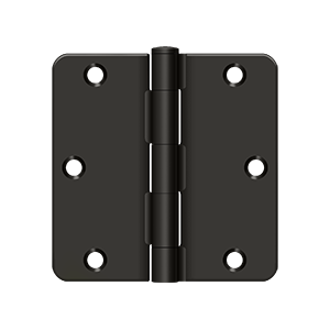 Deltana Architectural Hardware Steel & Stainless Steel Hinges 3 1-2"x 3 1-2"x 1-4" Radius Hinge, Residential Thickness pair - cabinetknobsonline