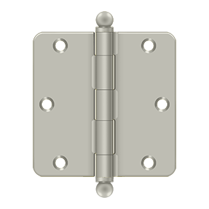 Deltana Architectural Hardware Steel & Stainless Steel Hinges 3 1-2"x 3 1-2"x 1-4" Radius Hinge, w- Ball Tips pair - cabinetknobsonline