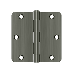 Deltana Architectural Hardware Steel & Stainless Steel Hinges 3 1-2"x 3 1-2"x 1-4" Radius Hinge, Residential Thickness pair - cabinetknobsonline