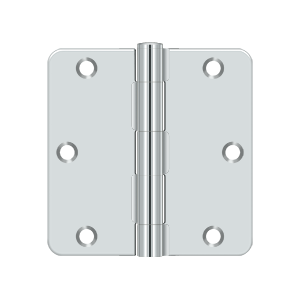 Deltana Architectural Hardware Steel & Stainless Steel Hinges 3 1-2"x 3 1-2"x 1-4" Radius Hinge, Residential Thickness pair - cabinetknobsonline