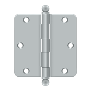 Deltana Architectural Hardware Steel & Stainless Steel Hinges 3 1-2"x 3 1-2"x 1-4" Radius Hinge, w- Ball Tips pair - cabinetknobsonline