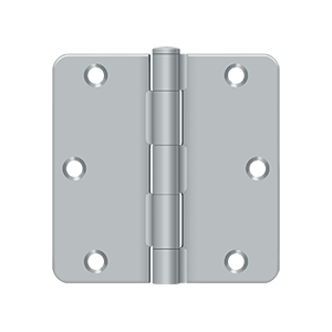 Deltana Architectural Hardware Steel & Stainless Steel Hinges 3 1-2"x 3 1-2"x 1-4" Radius Hinge, Residential Thickness pair - cabinetknobsonline