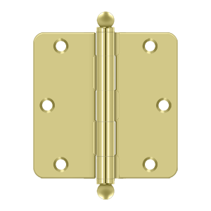 Deltana Architectural Hardware Steel & Stainless Steel Hinges 3 1-2"x 3 1-2"x 1-4" Radius Hinge, Residential Thickness pair - cabinetknobsonline