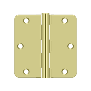 Deltana Architectural Hardware Steel & Stainless Steel Hinges 3 1-2"x 3 1-2"x 1-4" Radius Hinge, Residential Thickness pair - cabinetknobsonline