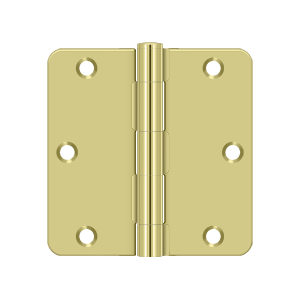 Deltana Architectural Hardware Steel & Stainless Steel Hinges 3 1-2"x 3 1-2"x 1-4" Radius Hinge, Residential Thickness pair - cabinetknobsonline