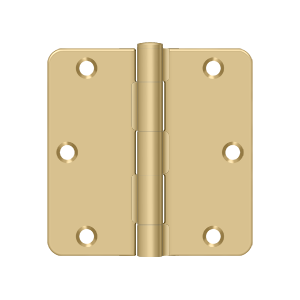 Deltana Architectural Hardware Steel & Stainless Steel Hinges 3 1-2"x 3 1-2"x 1-4" Radius Hinge, Residential Thickness pair - cabinetknobsonline