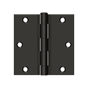 Deltana Architectural Hardware Steel & Stainless Steel Hinges 3 1-2"x 3 1-2" Square Hinge pair - cabinetknobsonline