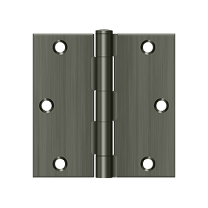 Deltana Architectural Hardware Steel & Stainless Steel Hinges 3 1-2"x 3 1-2" Square Hinge pair - cabinetknobsonline