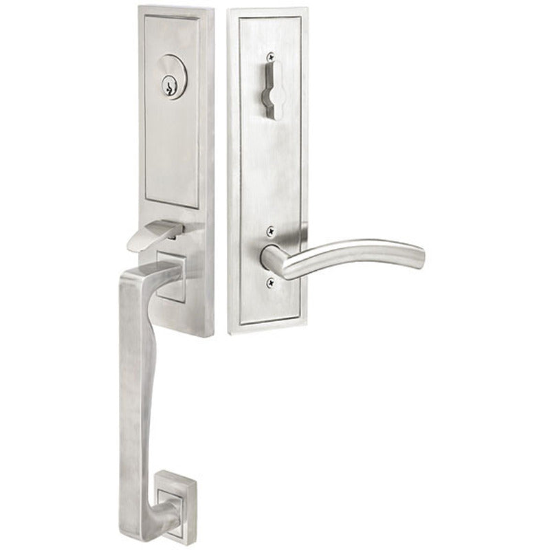 Emtek Door Hardware Stainless Steel Tubular Entry Handleset Zeus Single Cylinder - cabinetknobsonline