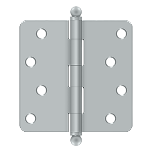 Deltana Architectural Hardware Steel & Stainless Steel Hinges 4"x 4"x 1-4" Radius Hinge, w- Ball Tips pair - cabinetknobsonline