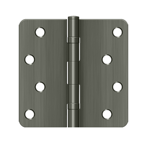 Deltana Architectural Hardware Steel & Stainless Steel Hinges 4"x 4"x 1-4" Radius Hinge, Ball Bearings pair - cabinetknobsonline