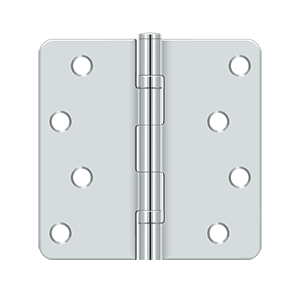 Deltana Architectural Hardware Steel & Stainless Steel Hinges 4"x 4"x 1-4" Radius Hinge, Ball Bearings pair - cabinetknobsonline