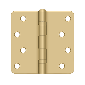 Deltana Architectural Hardware Steel & Stainless Steel Hinges 4"x 4"x 1-4" Radius Hinge, Ball Bearings pair - cabinetknobsonline