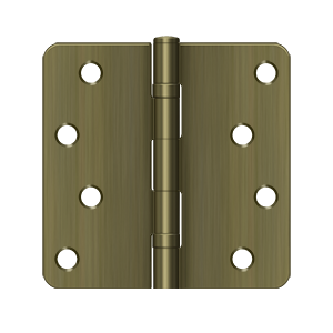 Deltana Architectural Hardware Steel & Stainless Steel Hinges 4"x 4"x 1-4" Radius Hinge, Ball Bearings pair - cabinetknobsonline