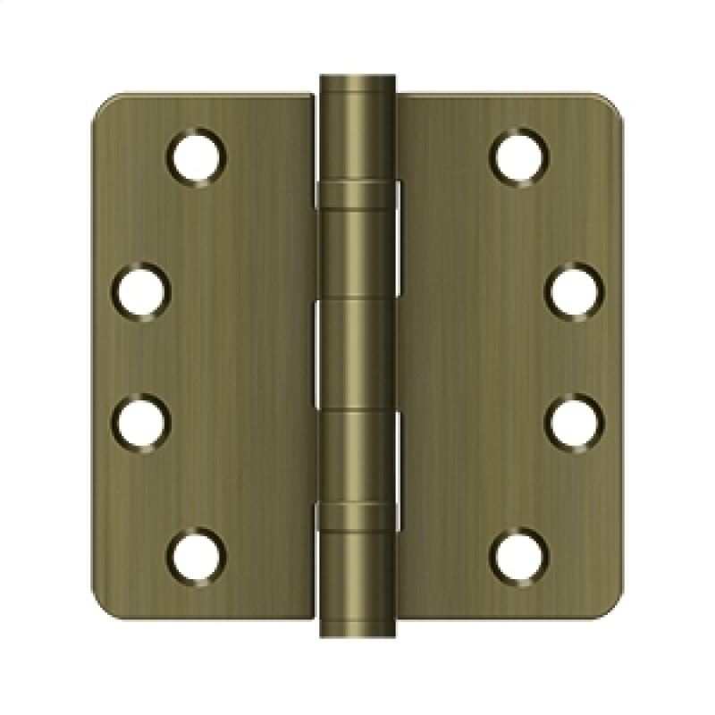 Deltana Architectural Hardware Steel & Stainless Steel Hinges 4" x 4" x 1-4" Radius Hinge, HD, Ball Bearings pair - cabinetknobsonline