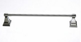 Top Knobs Bathroom Hardware Stratton 18" Single Towel Rod - Brushed Satin Nickel - cabinetknobsonline