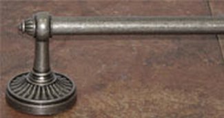 Top Knobs Bathroom Hardware Tuscany Collection Bath 18" Single Towel Rod - Antique Pewter - cabinetknobsonline