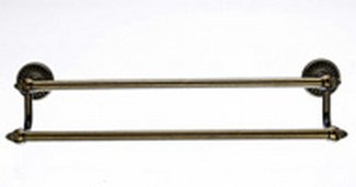 Top Knobs Bathroom Hardware Tuscany Collection Bath 18" Double Towel Rod - German Bronze - cabinetknobsonline