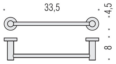 Colombo Design Plus Collection Towel Bar-Chrome 33cm - cabinetknobsonline