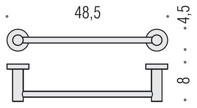 Colombo Design Plus Collection Towel Bar-Chrome  48cm - cabinetknobsonline