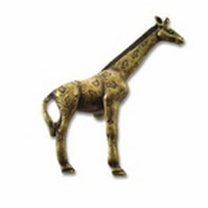 Big Sky Hardware-Animal Giraffe Cabinet Knob Antique Brass - cabinetknobsonline