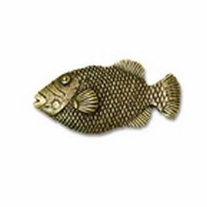 Big Sky Hardware-Animal Hook Fish Cabinet Knob Antique Brass - cabinetknobsonline
