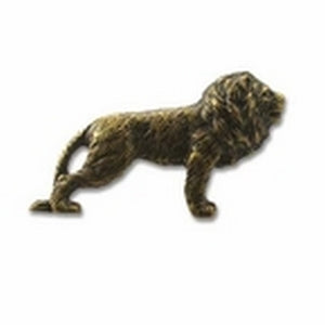 Big Sky Hardware-Animal Lion Cabinet Knob Antique Brass - cabinetknobsonline