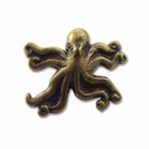 Big Sky Hardware-Animal Octopus Cabinet Knob Antique Brass - cabinetknobsonline