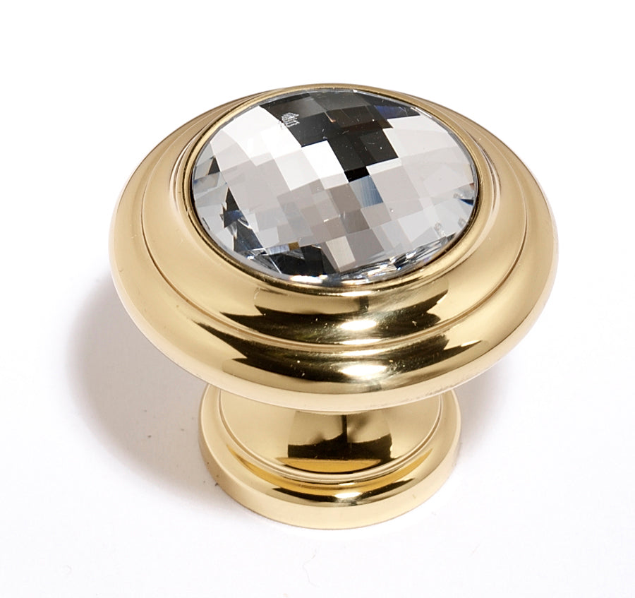 Alno Decorative Hardware 'Creations' CLEAR CRYSTAL ROUND KNOB - cabinetknobsonline