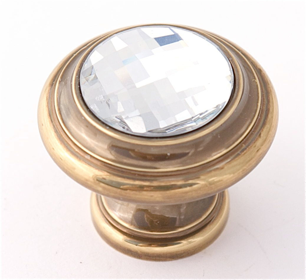 Alno Decorative Hardware 'Creations' CLEAR CRYSTAL ROUND KNOB - cabinetknobsonline