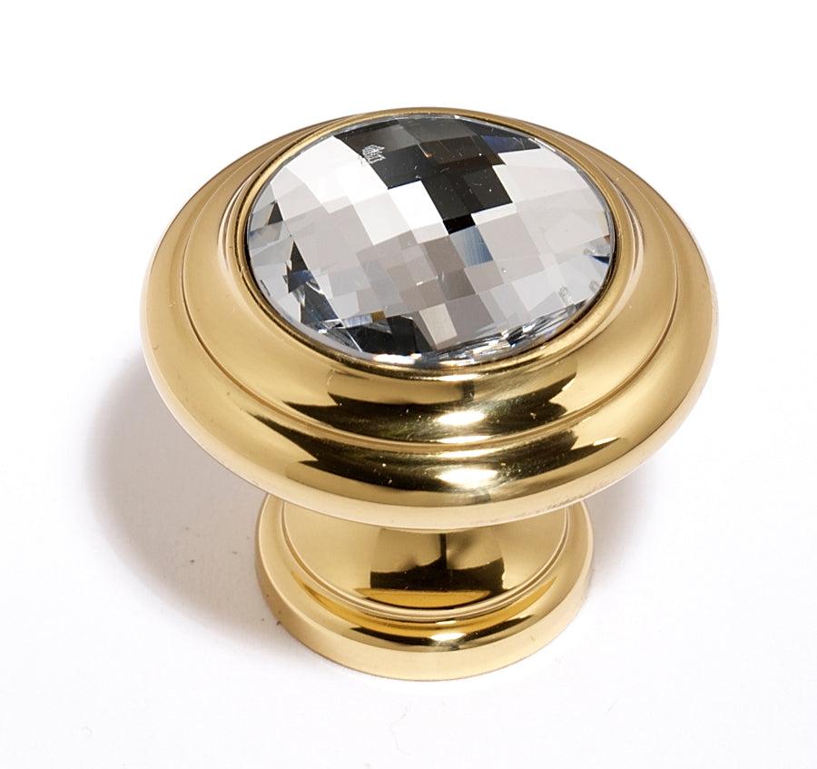 Alno Decorative Hardware 'Creations' CLEAR CRYSTAL ROUND KNOB - cabinetknobsonline