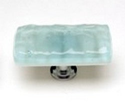 Sietto Glass Rectangular Cabinet Knobs Glacier Light Aqua - cabinetknobsonline