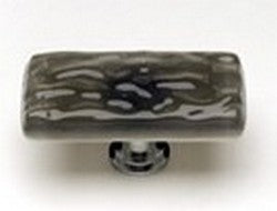 Sietto Glass Rectangular Cabinet Knobs Glacier Silver Grey - cabinetknobsonline